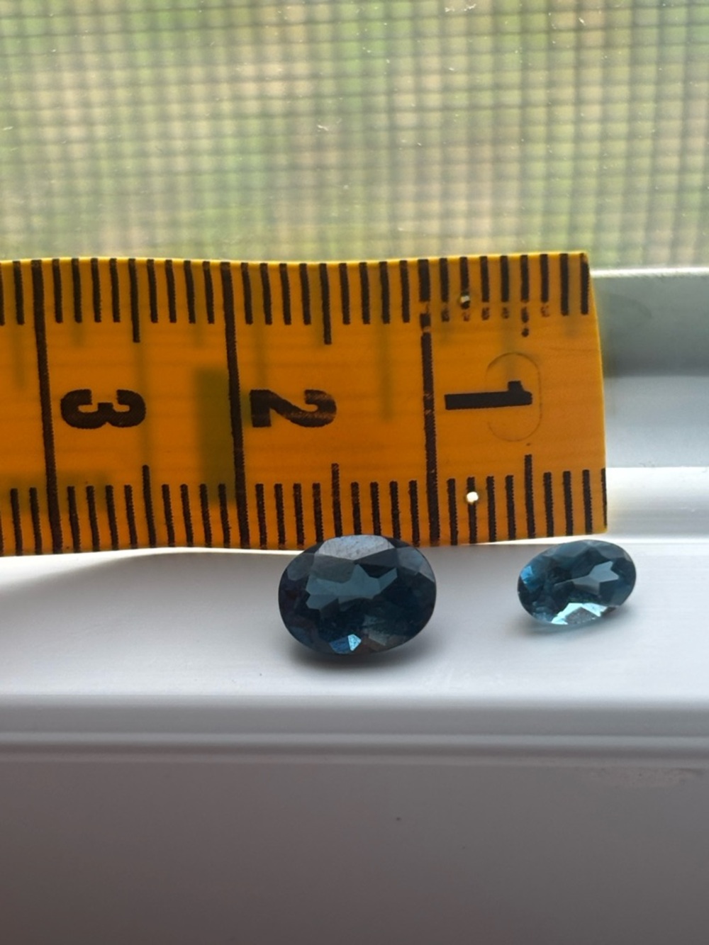Blue Topaz Gemstone Pair – Oval Faceted Loose Stones Sky/Swiss Blue Not Enhanced - Picture 7 of 15